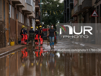 Consequences of flooding caused by the DANA occur in cities near Valencia, Spain, on November 7, 2024. (