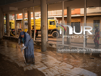 Consequences of flooding caused by the DANA occur in cities near Valencia, Spain, on November 7, 2024. (