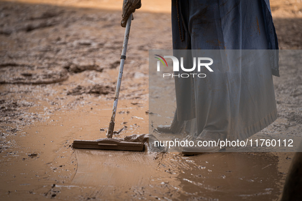 Consequences of flooding caused by the DANA occur in cities near Valencia, Spain, on November 7, 2024. 