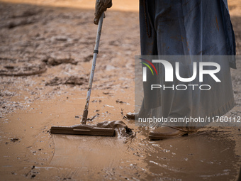 Consequences of flooding caused by the DANA occur in cities near Valencia, Spain, on November 7, 2024. (