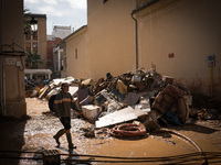 Consequences of flooding caused by the DANA occur in cities near Valencia, Spain, on November 7, 2024. (