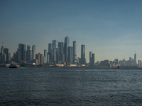 Smoke from New Jersey brush fires fills the sky in New York, U.S., on November 9, 2024. There are at least four active brush fires in New Je...