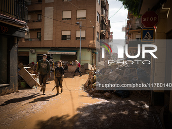 Consequences of flooding caused by the DANA occur in cities near Valencia, Spain, on November 7, 2024. (