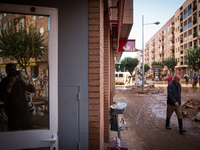 Consequences of flooding caused by the DANA occur in cities near Valencia, Spain, on November 7, 2024. (