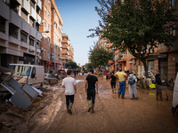 Consequences of flooding caused by the DANA occur in cities near Valencia, Spain, on November 7, 2024. (