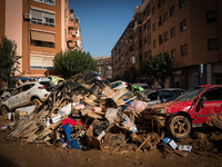 Consequences of flooding caused by the DANA occur in cities near Valencia, Spain, on November 7, 2024. (