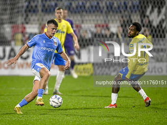 NEC forward Vito van Crooij and RKC forward Denilho Cleonise play during the match RKC vs. NEC at the Mandemakers Stadium for the 2024-2025...