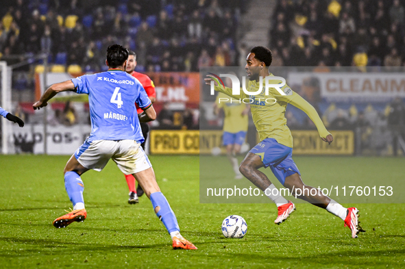 RKC forward Denilho Cleonise plays during the match between RKC and NEC at the Mandemakers Stadium in Waalwijk, Netherlands, on November 9,...