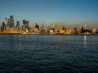 Smoke from New Jersey brush fires fills the sky in New York, U.S., on November 9, 2024. There are at least four active brush fires in New Je...