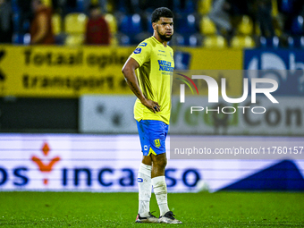 RKC defender Roshon van Eijma plays during the match between RKC and NEC at the Mandemakers Stadium in Waalwijk, Netherlands, on November 9,...