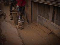 Consequences of flooding caused by the DANA occur in cities near Valencia, Spain, on November 7, 2024. (