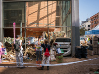 Consequences of flooding caused by the DANA occur in cities near Valencia, Spain, on November 7, 2024. (