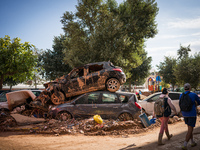 Consequences of flooding caused by the DANA occur in cities near Valencia, Spain, on November 7, 2024. (