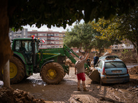 Consequences of flooding caused by the DANA occur in cities near Valencia, Spain, on November 7, 2024. (