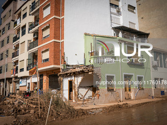 Consequences of flooding caused by the DANA occur in cities near Valencia, Spain, on November 7, 2024. (