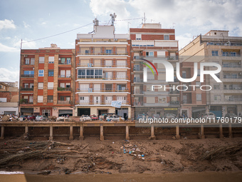 Consequences of flooding caused by the DANA occur in cities near Valencia, Spain, on November 7, 2024. (