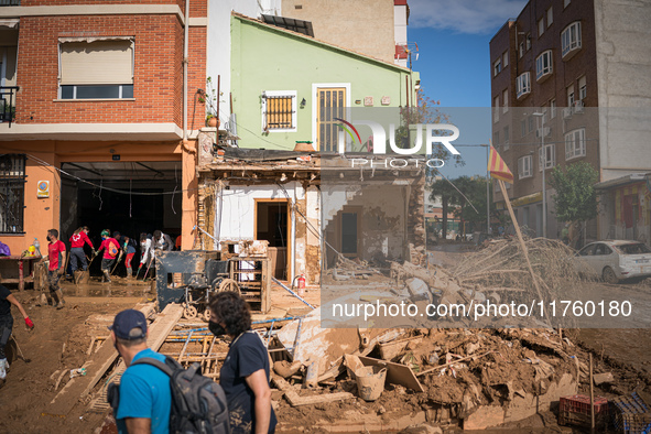 Consequences of flooding caused by the DANA occur in cities near Valencia, Spain, on November 7, 2024. 