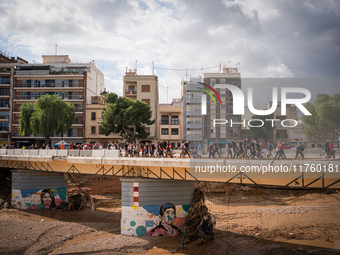 Consequences of flooding caused by the DANA occur in cities near Valencia, Spain, on November 7, 2024. (