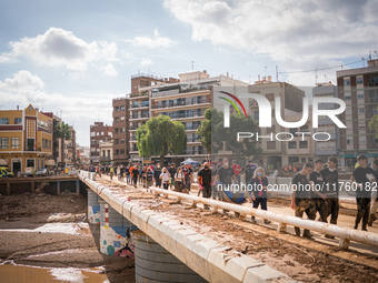 Consequences of flooding caused by the DANA occur in cities near Valencia, Spain, on November 7, 2024. (