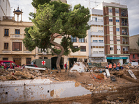 Consequences of flooding caused by the DANA occur in cities near Valencia, Spain, on November 7, 2024. (