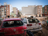 Consequences of flooding caused by the DANA occur in cities near Valencia, Spain, on November 7, 2024. (