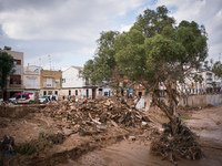 Consequences of flooding caused by the DANA occur in cities near Valencia, Spain, on November 7, 2024. (