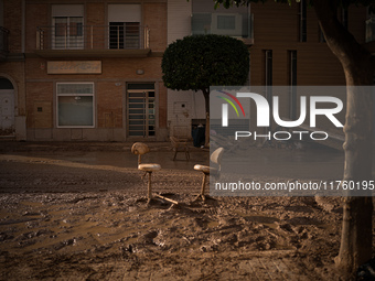 Consequences of flooding caused by the DANA occur in cities near Valencia, Spain, on November 7, 2024. (