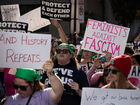 Hundreds demonstrate for reproductive rights outside The Heritage Foundation following election of Donald Trump as the next President of the...