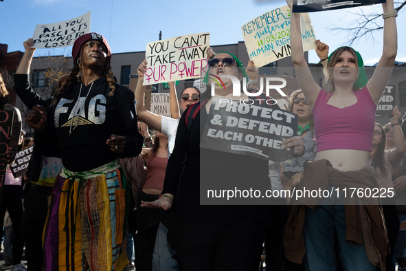 Hundreds demonstrate for reproductive rights outside The Heritage Foundation following election of Donald Trump as the next President of the...