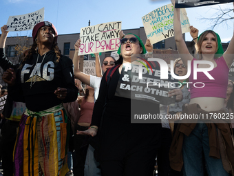 Hundreds demonstrate for reproductive rights outside The Heritage Foundation following election of Donald Trump as the next President of the...