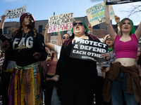 Hundreds demonstrate for reproductive rights outside The Heritage Foundation following election of Donald Trump as the next President of the...