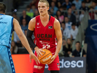 Ludde Hakanson of UCAM Murcia is in action during the Liga Endesa 2024-2025 match between Morabanc Andorra and UCAM Murcia at Poliesportiu d...