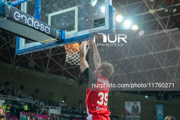 Simon Birgander of UCAM Murcia plays during the Liga Endesa 2024-2025 match between Morabanc Andorra and UCAM Murcia at Poliesportiu d'Andor...