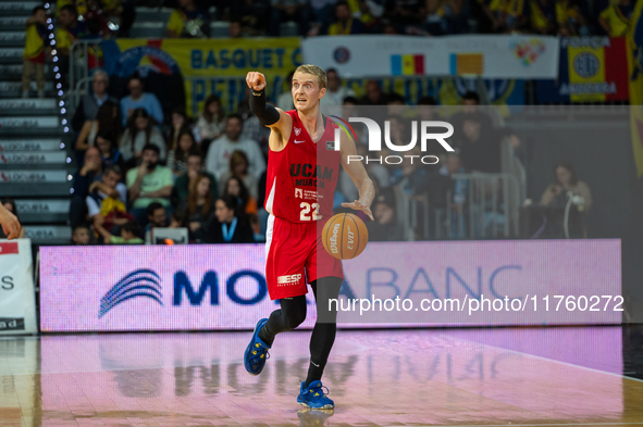 Ludde Hakanson of UCAM Murcia is in action during the Liga Endesa 2024-2025 match between Morabanc Andorra and UCAM Murcia at Poliesportiu d...