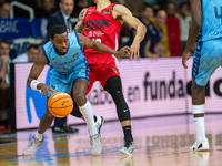 Jerrick Harding of Morabanc Andorra plays during the Liga Endesa 2024-2025 match between Morabanc Andorra and UCAM Murcia at Poliesportiu d'...