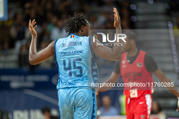 Sekou Doumbouya of Morabanc Andorra plays during the Liga Endesa 2024-2025 match between Morabanc Andorra and UCAM Murcia at Poliesportiu d'...