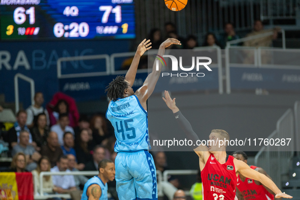 Sekou Doumbouya of Morabanc Andorra plays during the Liga Endesa 2024-2025 match between Morabanc Andorra and UCAM Murcia at Poliesportiu d'...