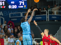 Sekou Doumbouya of Morabanc Andorra plays during the Liga Endesa 2024-2025 match between Morabanc Andorra and UCAM Murcia at Poliesportiu d'...