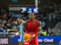 Dylan Ennis of UCAM Murcia is in action during the Liga Endesa 2024-2025 match between Morabanc Andorra and UCAM Murcia at Poliesportiu d'An...