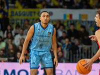 Players are in action during the Liga Endesa 2024-2025 match between Morabanc Andorra and UCAM Murcia at Poliesportiu d'Andorra in Andorra L...