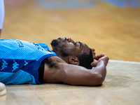 Players are in action during the Liga Endesa 2024-2025 match between Morabanc Andorra and UCAM Murcia at Poliesportiu d'Andorra in Andorra L...