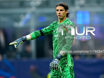 Yann Sommer of FC Internazionale gestures during the UEFA Champions League 2024/25 League Phase MD4 match between FC Internazionale and Arse...