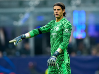 Yann Sommer of FC Internazionale gestures during the UEFA Champions League 2024/25 League Phase MD4 match between FC Internazionale and Arse...