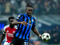 Yann Aurel Bisseck of FC Internazionale during the UEFA Champions League 2024/25 League Phase MD4 match between FC Internazionale and Arsena...