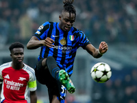 Yann Aurel Bisseck of FC Internazionale during the UEFA Champions League 2024/25 League Phase MD4 match between FC Internazionale and Arsena...