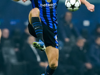 Stefan de Vrij of FC Internazionale controls the ball during the UEFA Champions League 2024/25 League Phase MD4 match between FC Internazion...