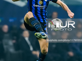 Stefan de Vrij of FC Internazionale controls the ball during the UEFA Champions League 2024/25 League Phase MD4 match between FC Internazion...