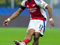 Jurrien Timber of Arsenal during the UEFA Champions League 2024/25 League Phase MD4 match between FC Internazionale and Arsenal at Stadio Sa...