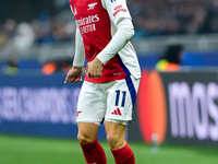 Gabriel Martinelli of Arsenal during the UEFA Champions League 2024/25 League Phase MD4 match between FC Internazionale and Arsenal at Stadi...