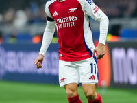 Gabriel Martinelli of Arsenal during the UEFA Champions League 2024/25 League Phase MD4 match between FC Internazionale and Arsenal at Stadi...